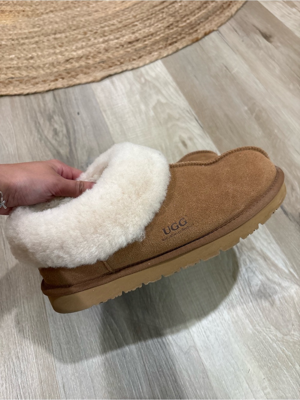UGG Women's Chestnut Suede Shearling Lined Slip-On
